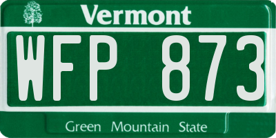 VT license plate WFP873