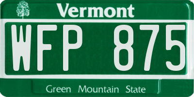 VT license plate WFP875