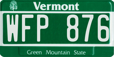VT license plate WFP876
