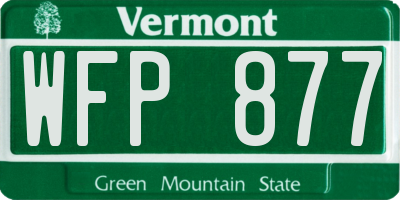 VT license plate WFP877