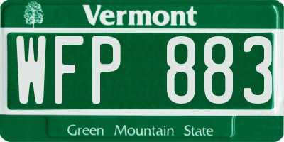VT license plate WFP883