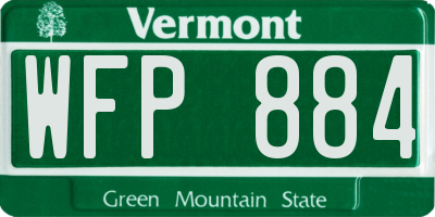 VT license plate WFP884