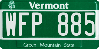 VT license plate WFP885