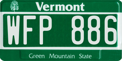 VT license plate WFP886