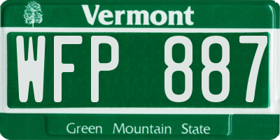 VT license plate WFP887