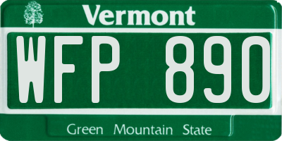 VT license plate WFP890