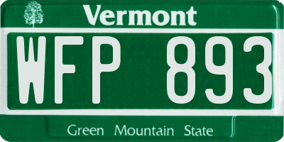 VT license plate WFP893