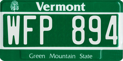VT license plate WFP894