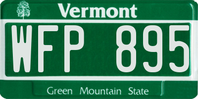VT license plate WFP895