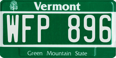 VT license plate WFP896