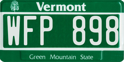 VT license plate WFP898