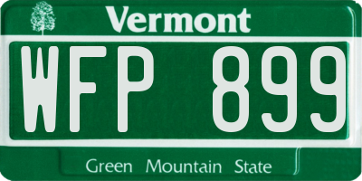 VT license plate WFP899