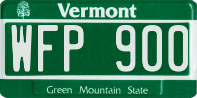 VT license plate WFP900