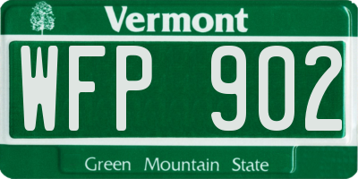 VT license plate WFP902