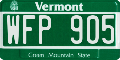 VT license plate WFP905