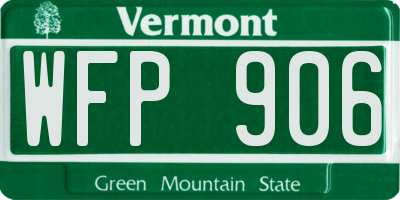 VT license plate WFP906