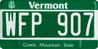 VT license plate WFP907
