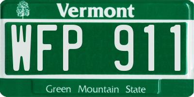 VT license plate WFP911