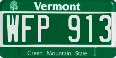VT license plate WFP913