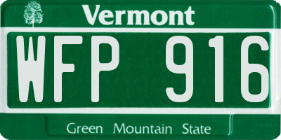 VT license plate WFP916