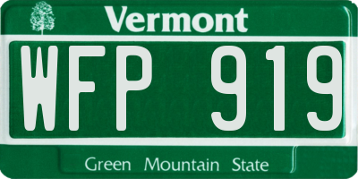 VT license plate WFP919