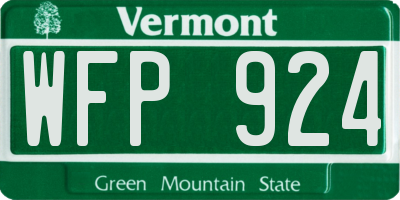 VT license plate WFP924
