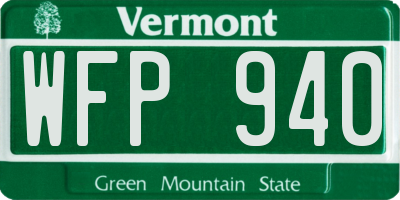 VT license plate WFP940