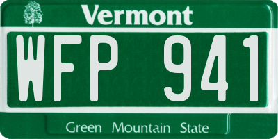VT license plate WFP941