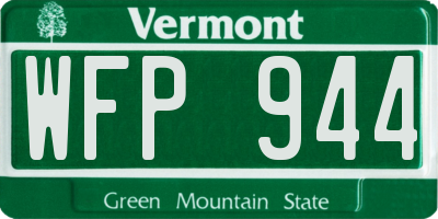 VT license plate WFP944