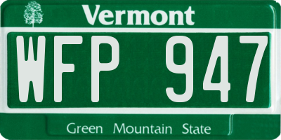 VT license plate WFP947