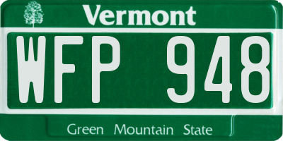 VT license plate WFP948