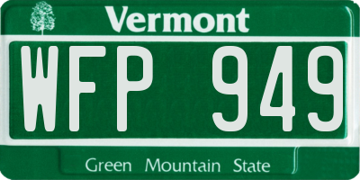 VT license plate WFP949