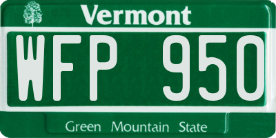 VT license plate WFP950