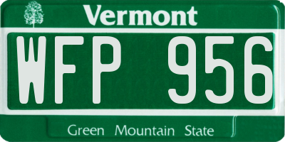 VT license plate WFP956