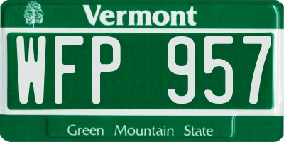 VT license plate WFP957