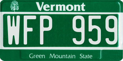 VT license plate WFP959