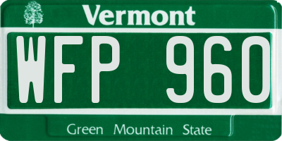 VT license plate WFP960
