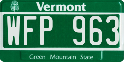 VT license plate WFP963