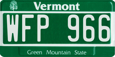 VT license plate WFP966