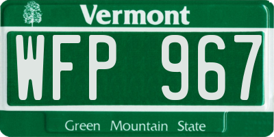 VT license plate WFP967