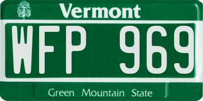 VT license plate WFP969