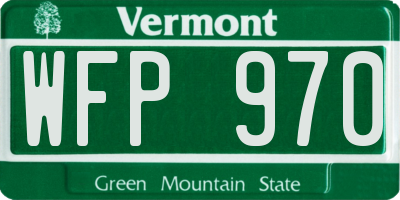 VT license plate WFP970