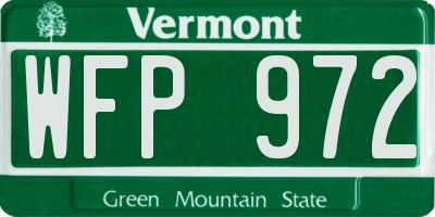 VT license plate WFP972