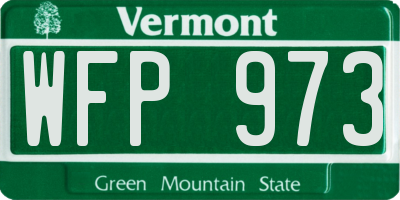 VT license plate WFP973
