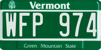 VT license plate WFP974