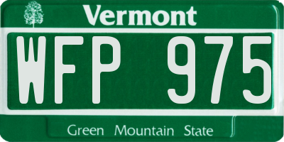 VT license plate WFP975