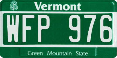 VT license plate WFP976