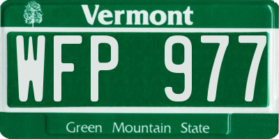 VT license plate WFP977