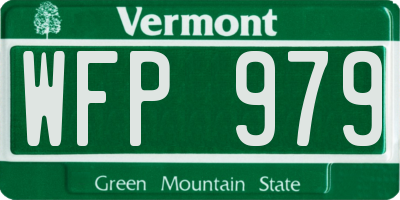 VT license plate WFP979