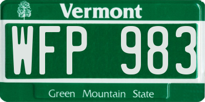 VT license plate WFP983